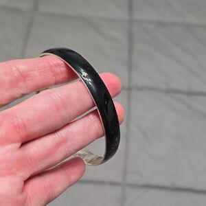 Black and Silver Bangle Bracelet